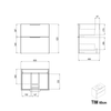 Set di mobili da bagno TIM 60 cm con lavabo