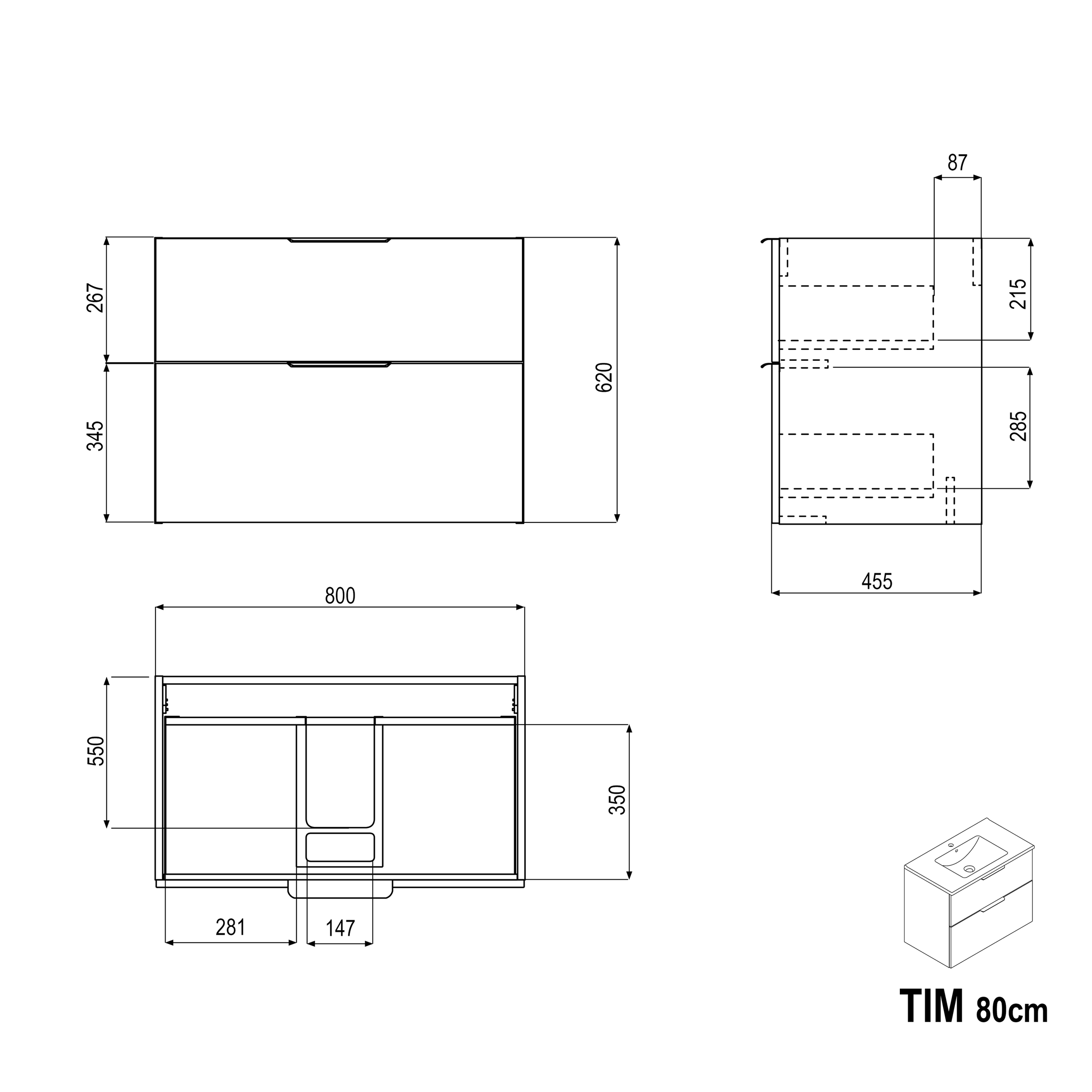 Mobiletto TIM 80 cm