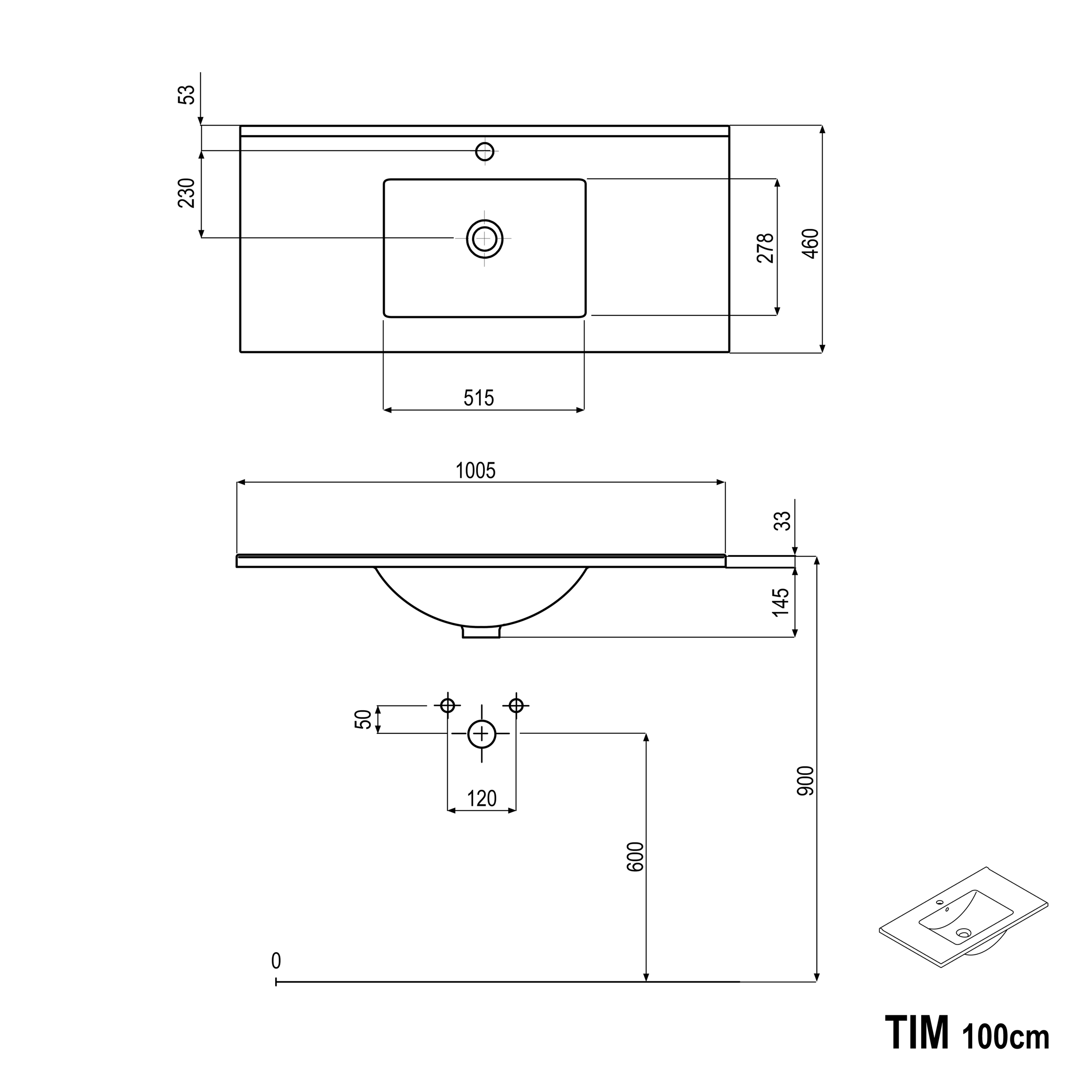 Mobiletto TIM 100 cm