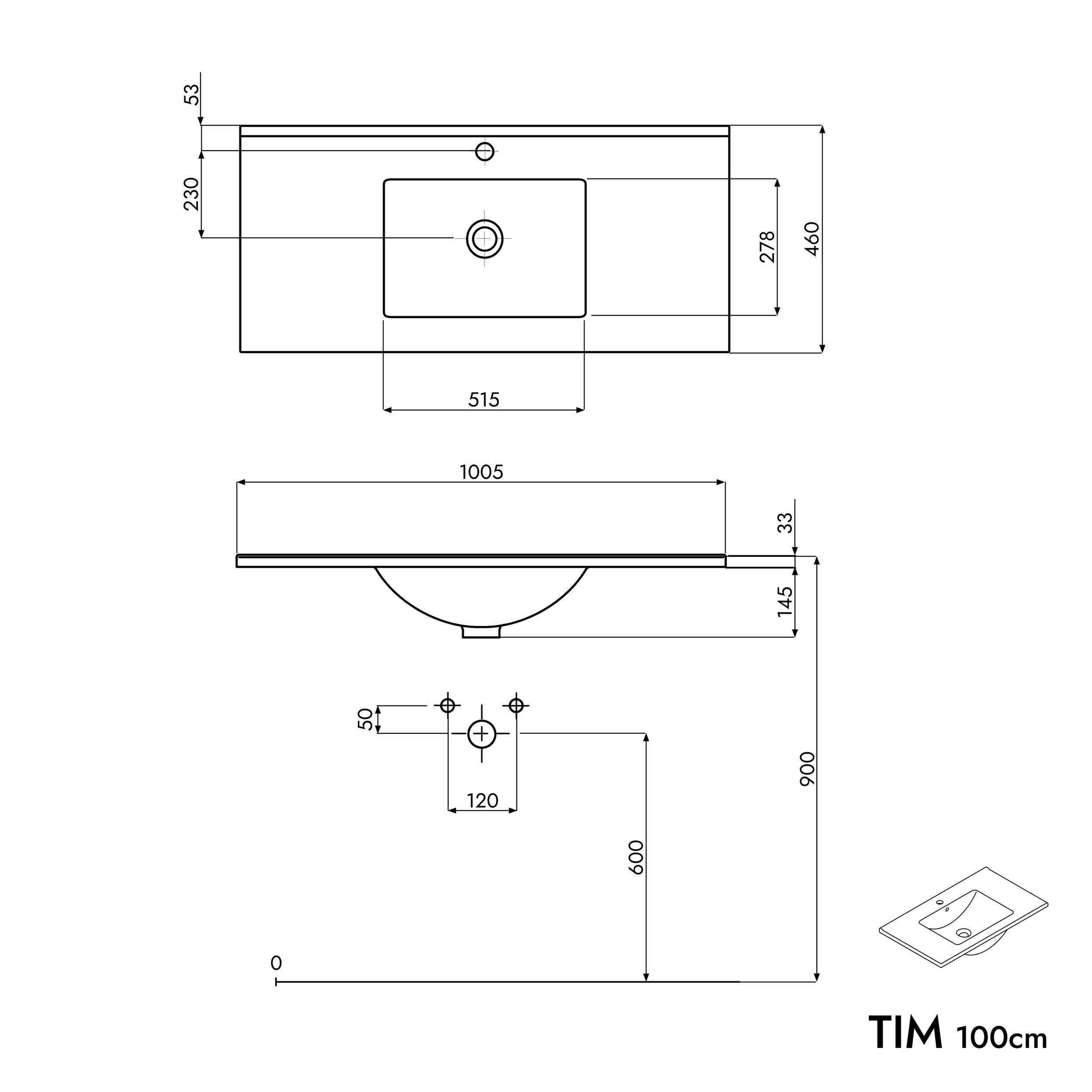 Mobiletto TIM 100 cm