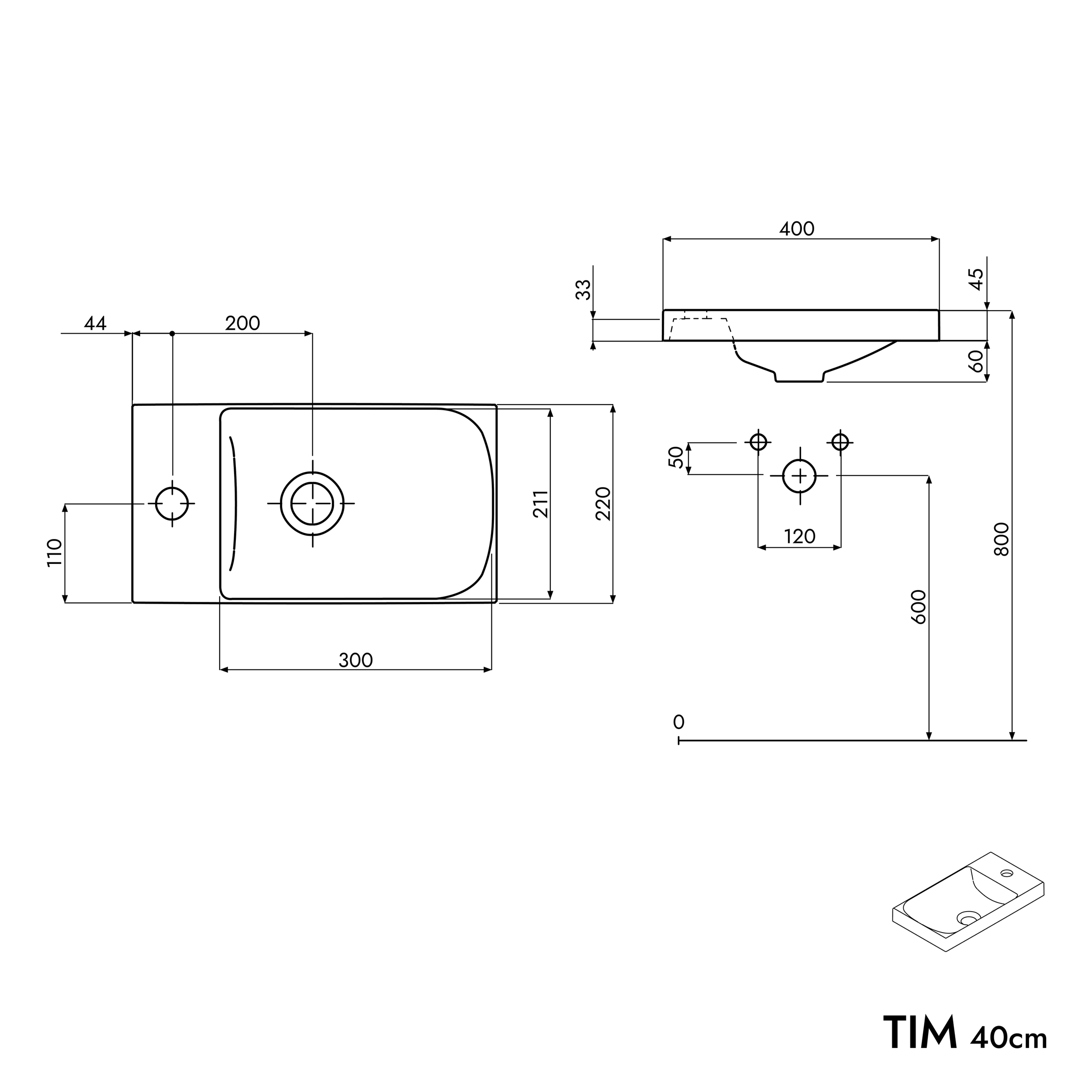 Mobile sottolavabo TIM 40 cm
