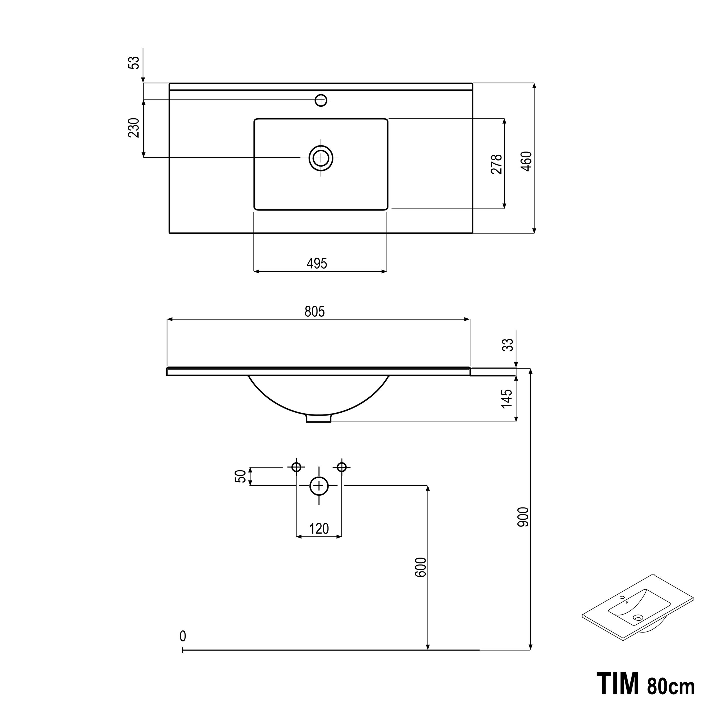 Mobiletto TIM 80 cm