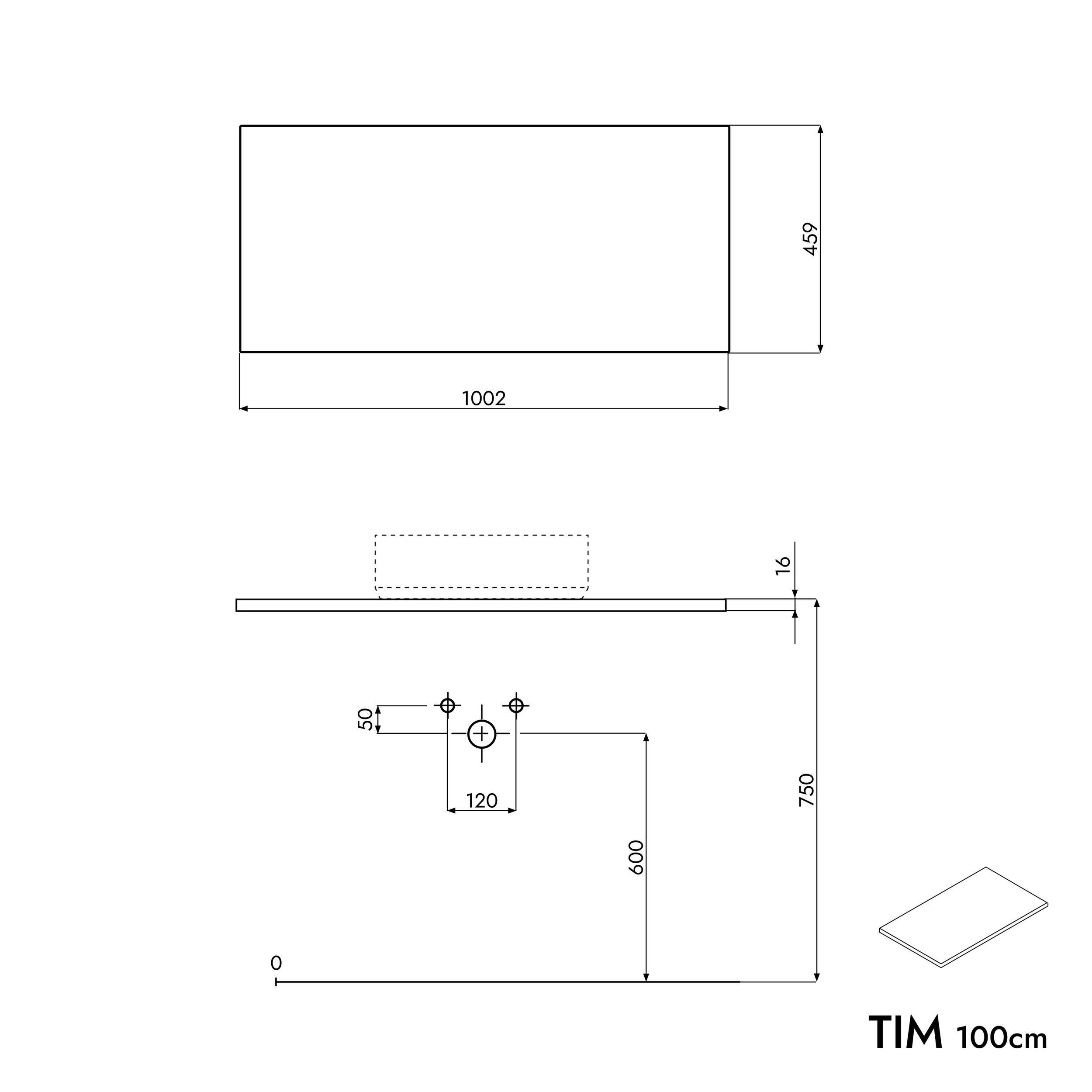 Mobiletto TIM 100 cm