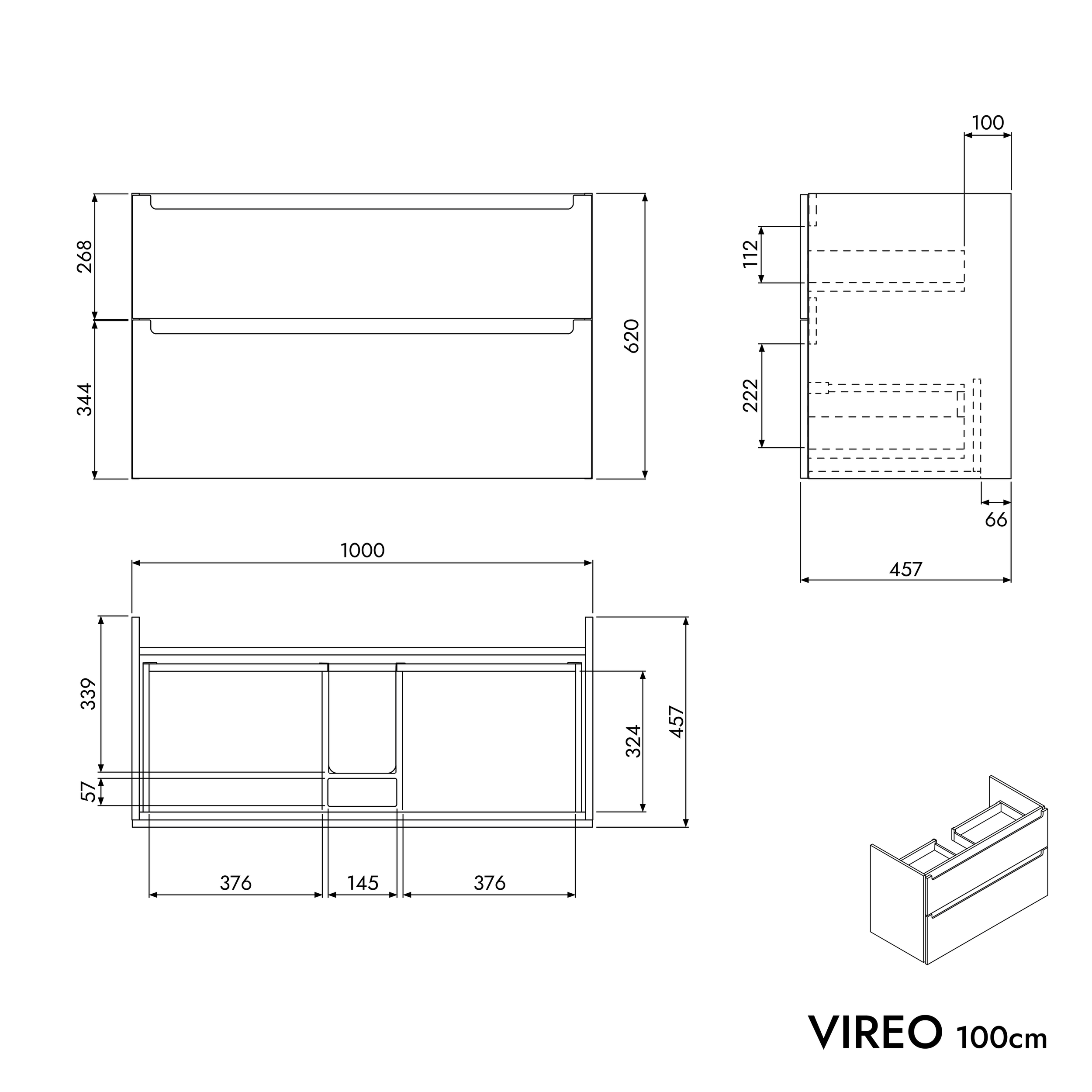 Mobile da bagno VIREO 100 cm