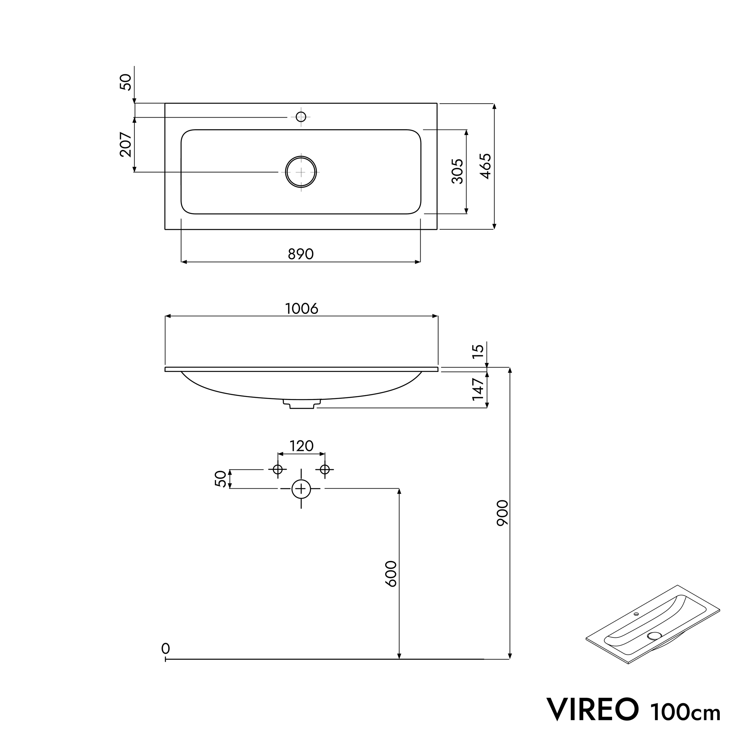 Mobile da bagno VIREO 100 cm