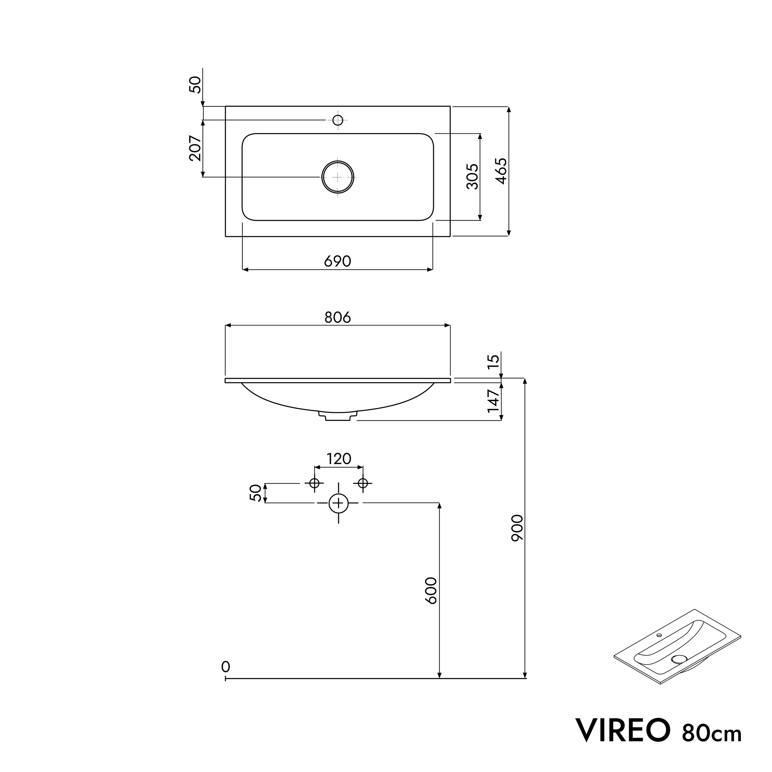 Mobiletto VIREO 80 cm