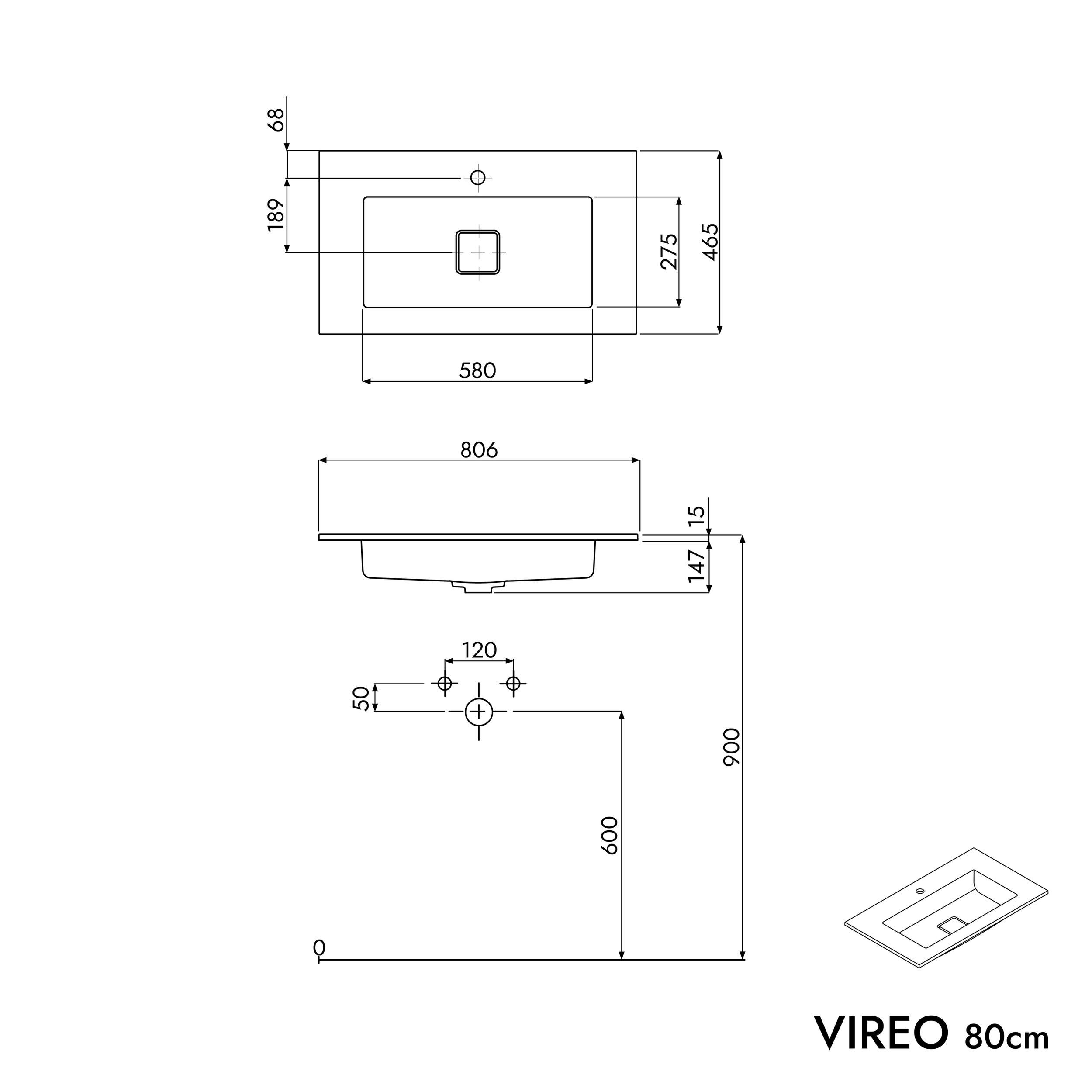 Mobiletto VIREO 80 cm