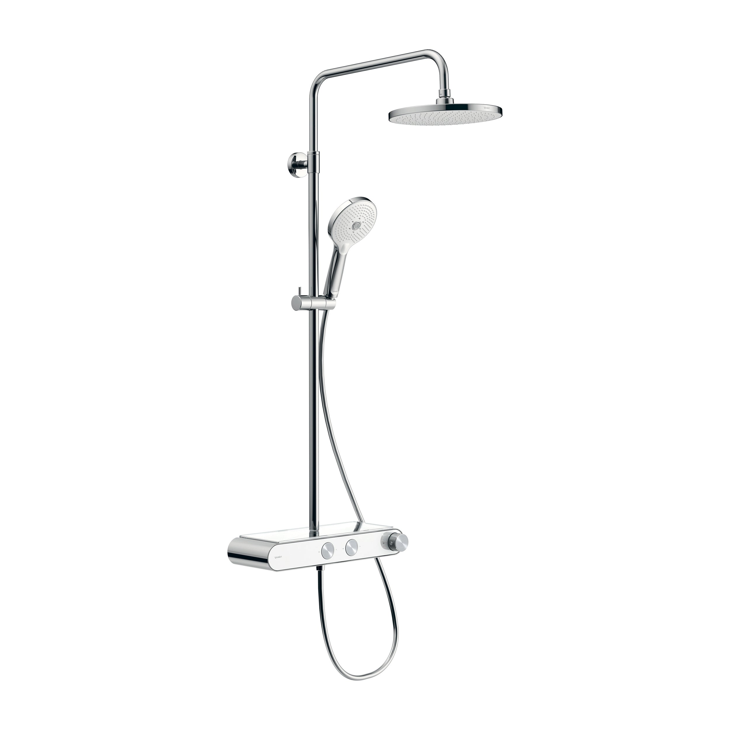 Duravit sistema doccia con termostato e mensola in vetro