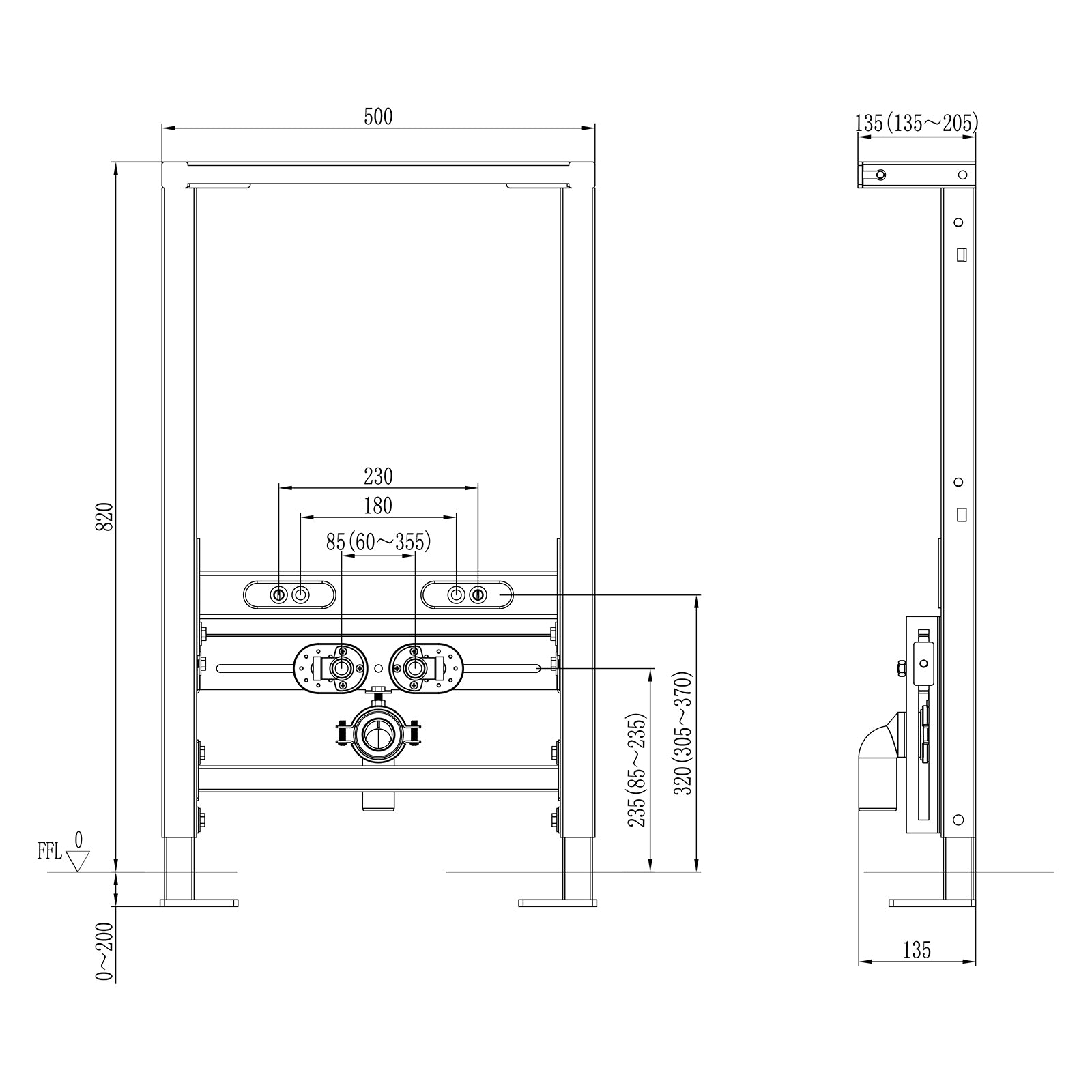 Elemento da incasso per bidet a parete G30013A