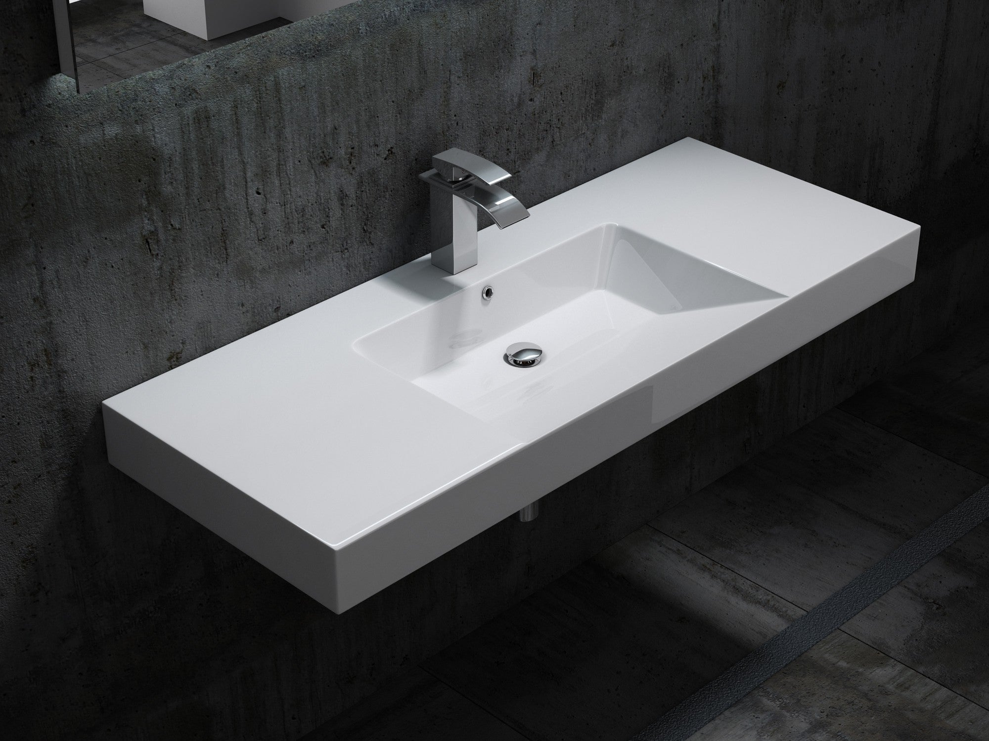 Lavabo a parete in marmo fuso BS6036