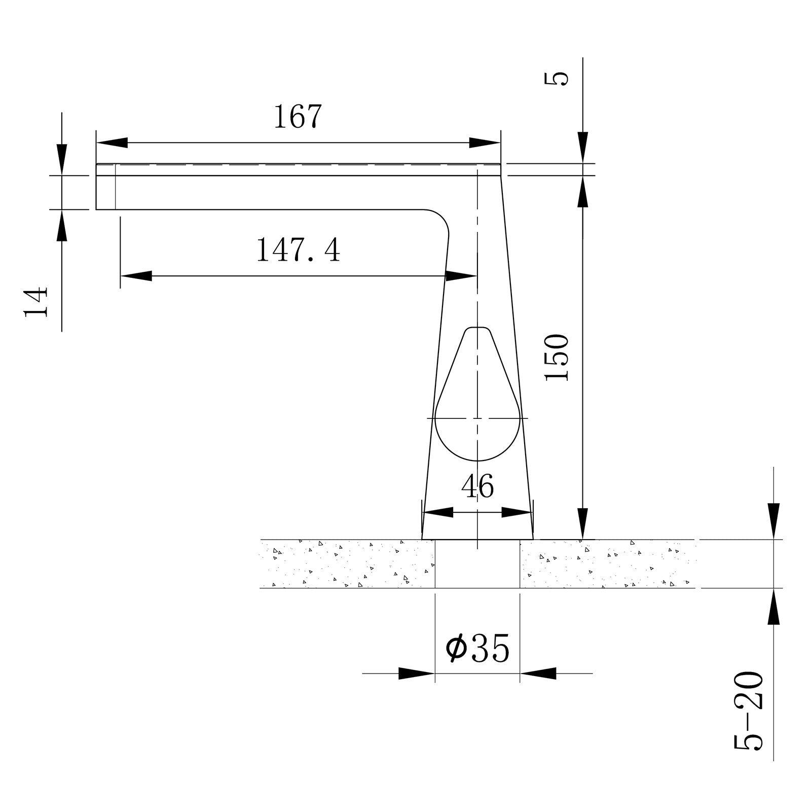 Miscelatore lavabo a cascata NT7320