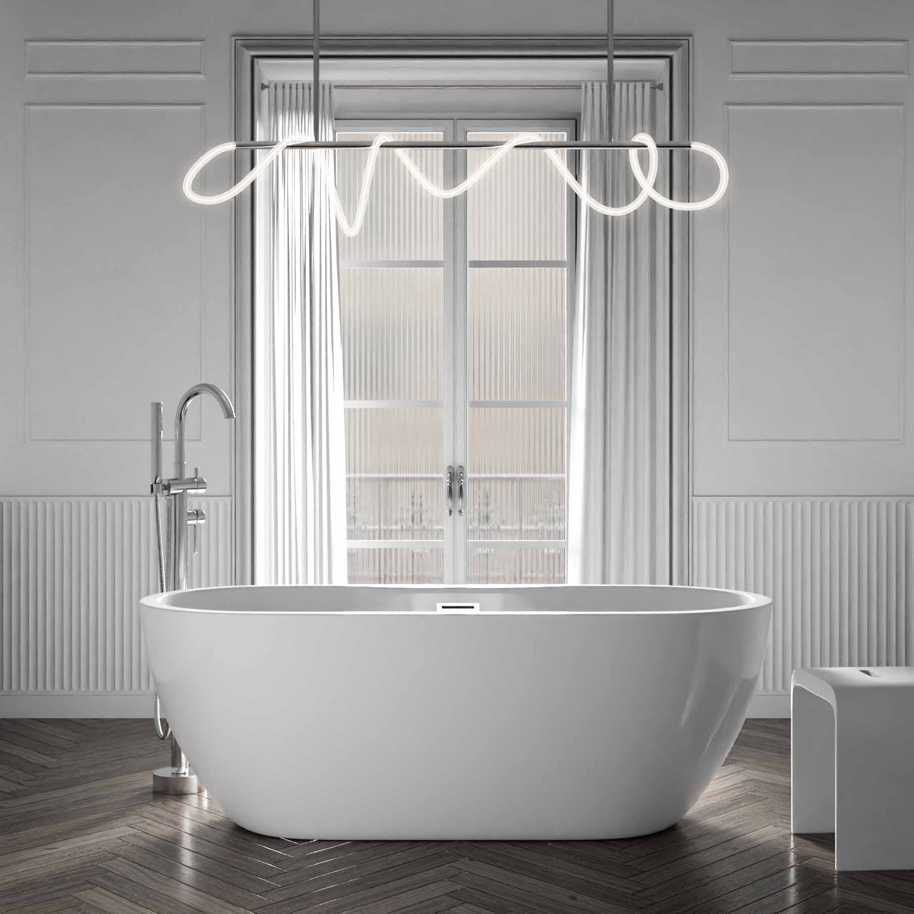 Vasca da bagno freestanding ROMA PLUS 2.0 Acrilico Bianco lucido