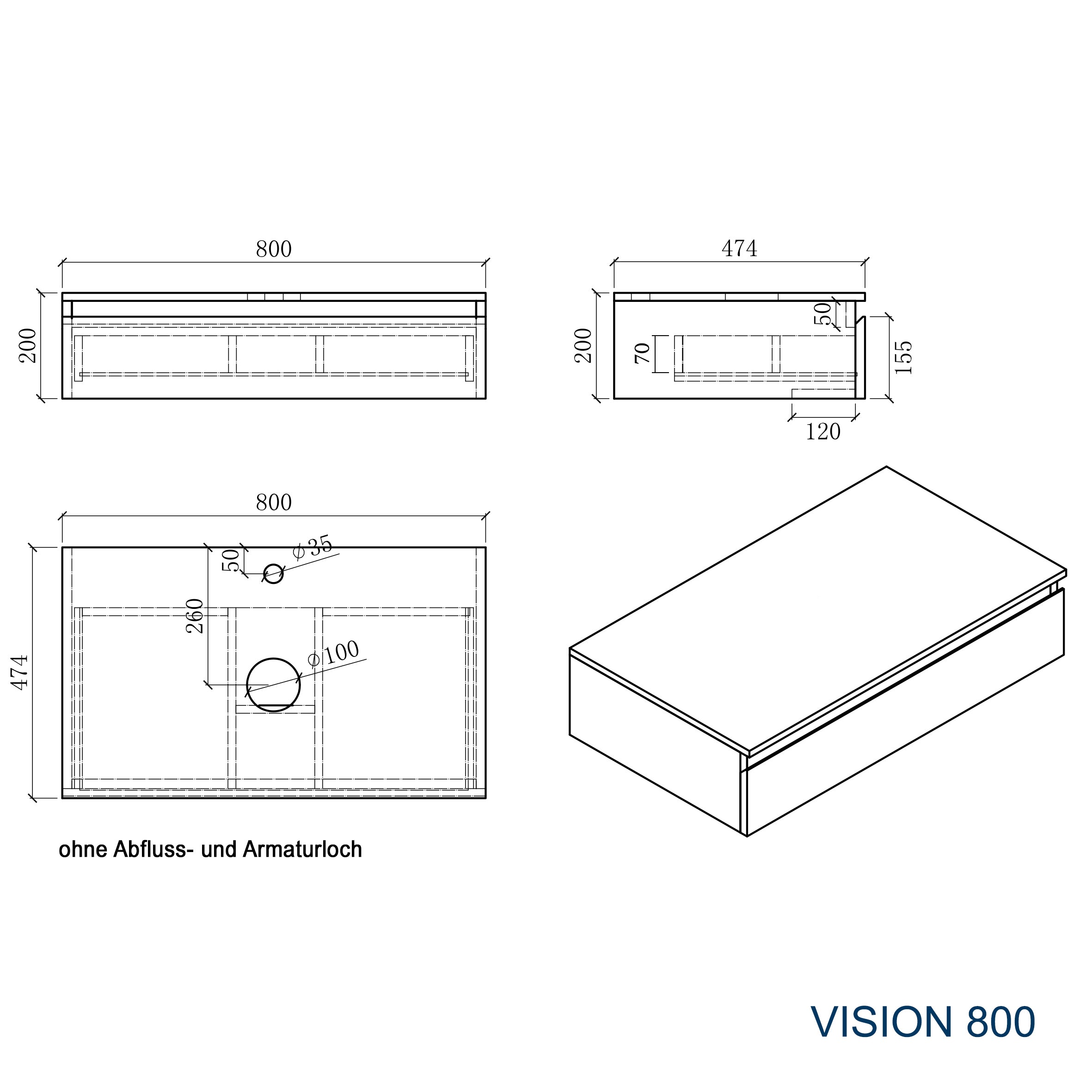 Mobili da bagno Vision 800