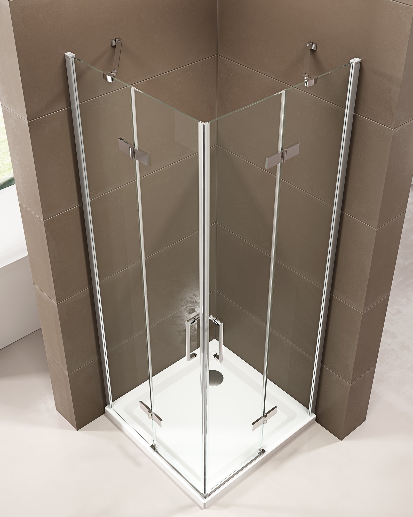 Box doccia con porta a battente installazione ad angolo EX809 - nano - 90 x 90 x 195 cm