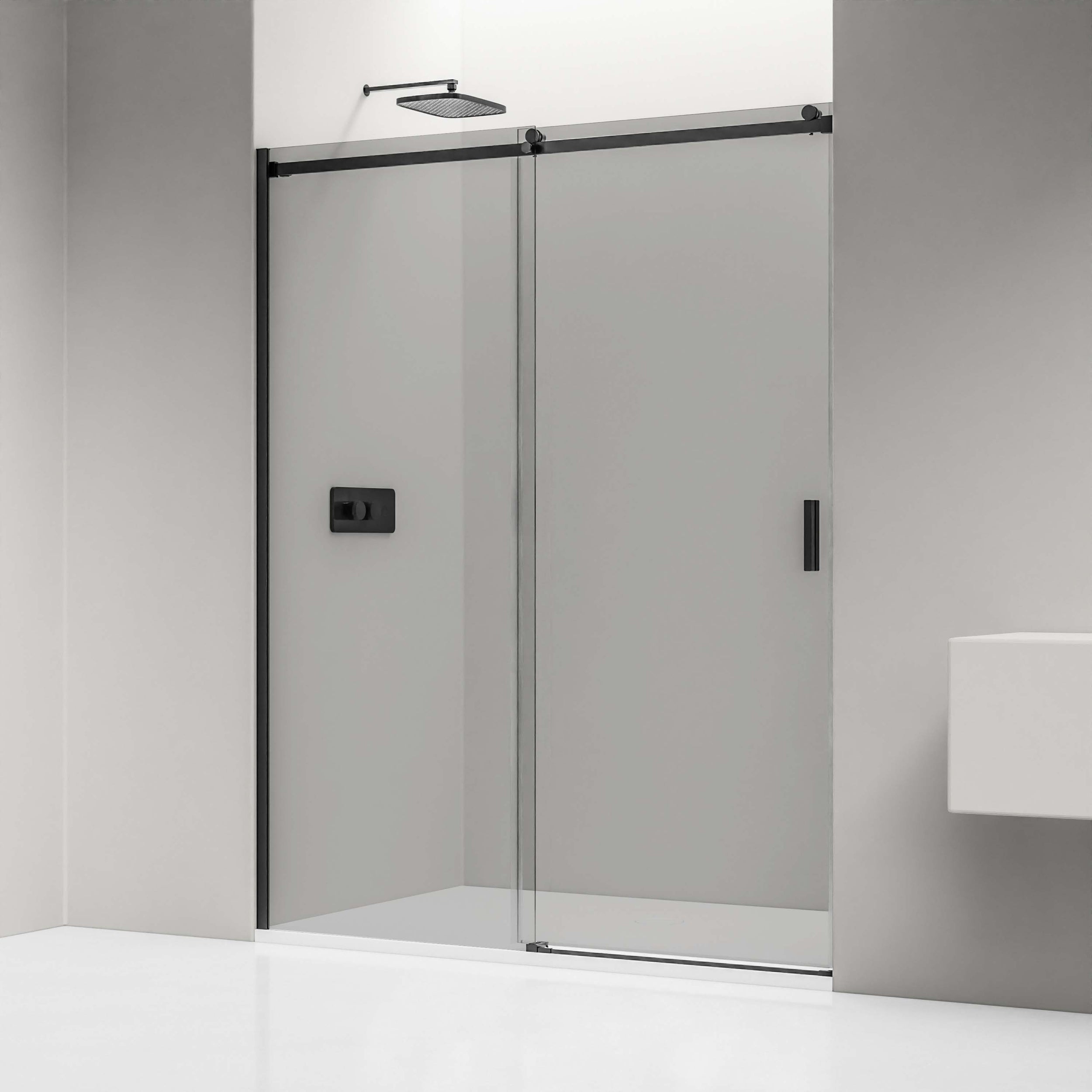 Nicchia doccia con porta scorrevole NT806 FLEX Nero opaco