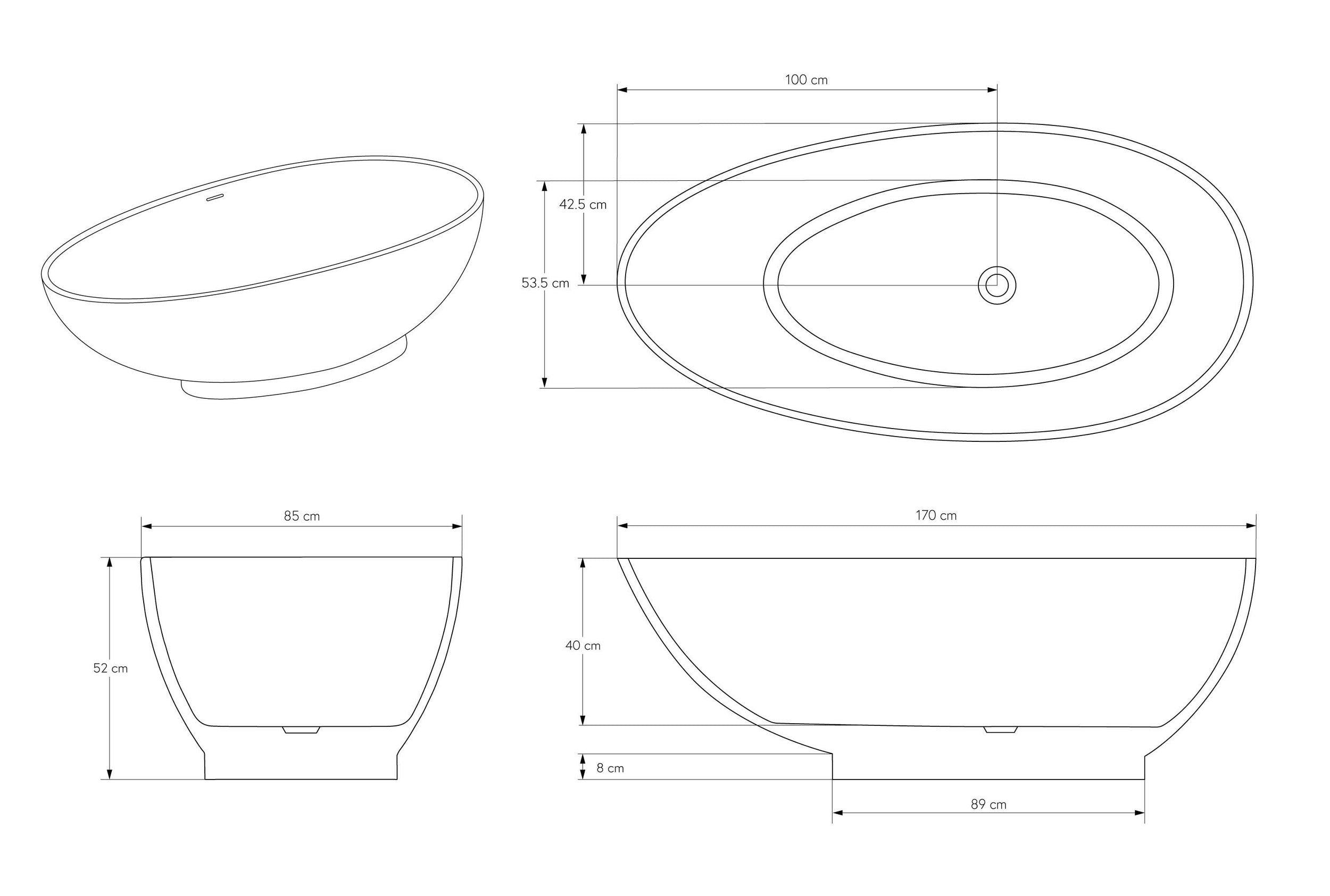 Vasca da bagno freestanding VIGO mineral cast