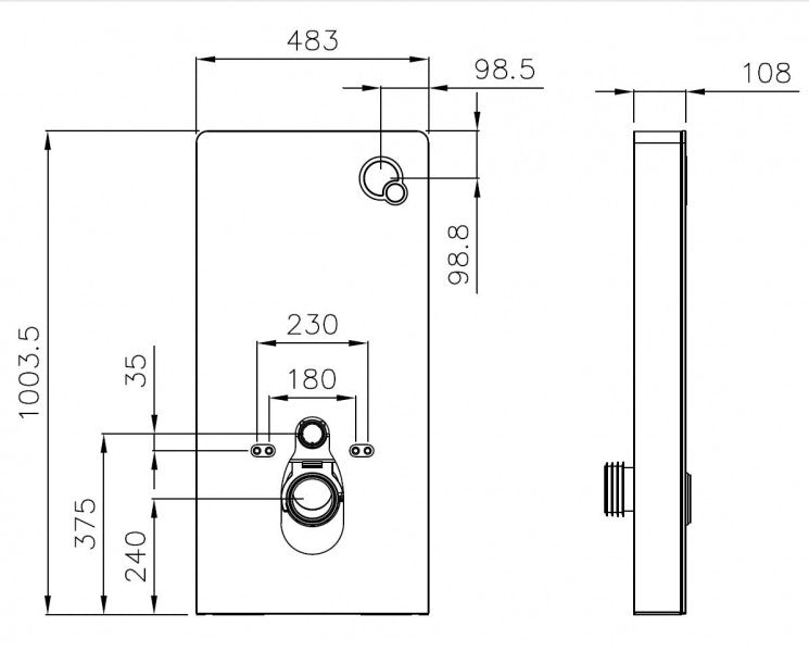 Modulo sanitario 805 per vaso sospeso - bianco