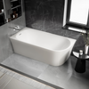 Vasca da bagno salvaspazio semi-freestanding NORA CORNER acrilico bianco opaco