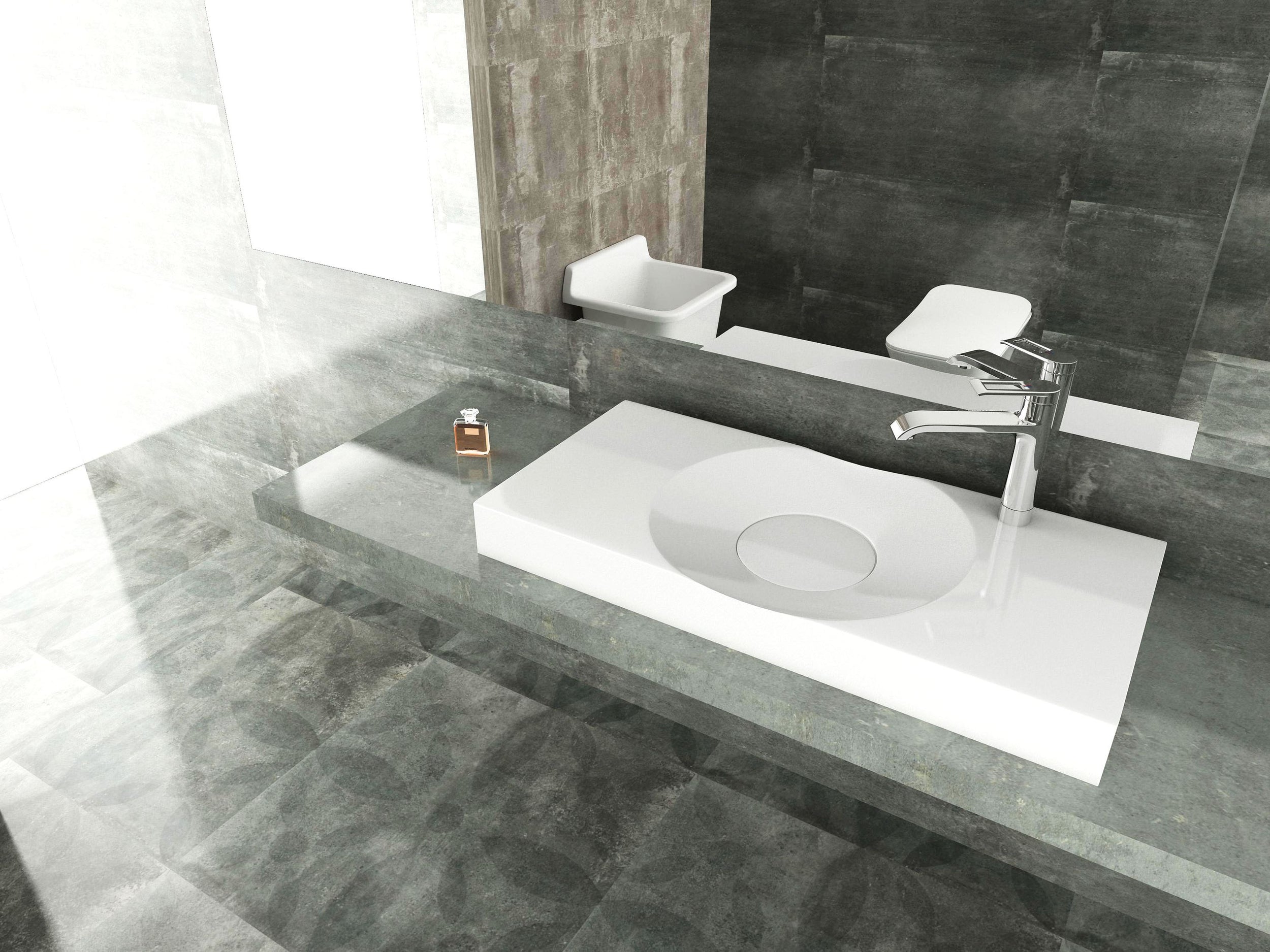 Lavabo a parete Lavabo da appoggio BS6059 in marmo fuso