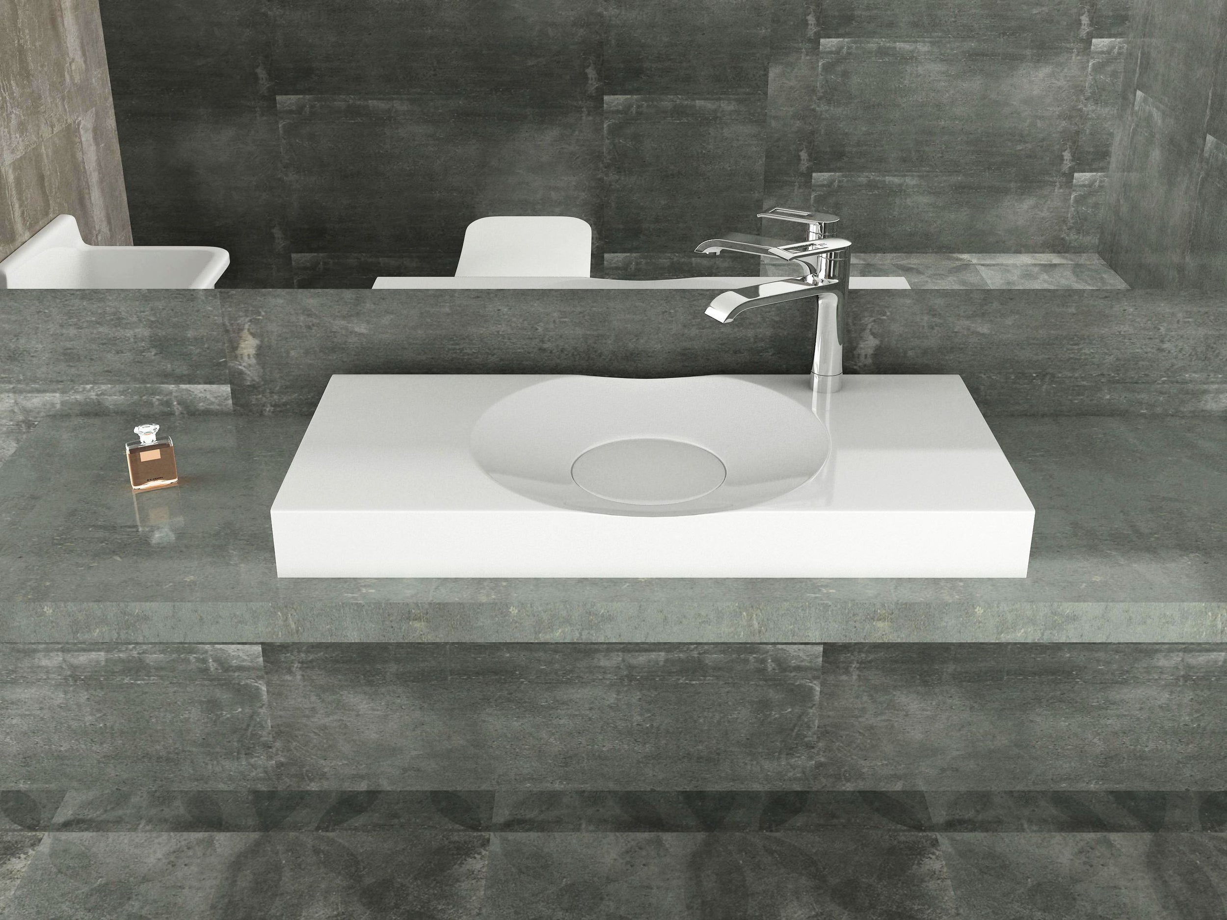Lavabo a parete Lavabo da appoggio BS6059 in marmo fuso