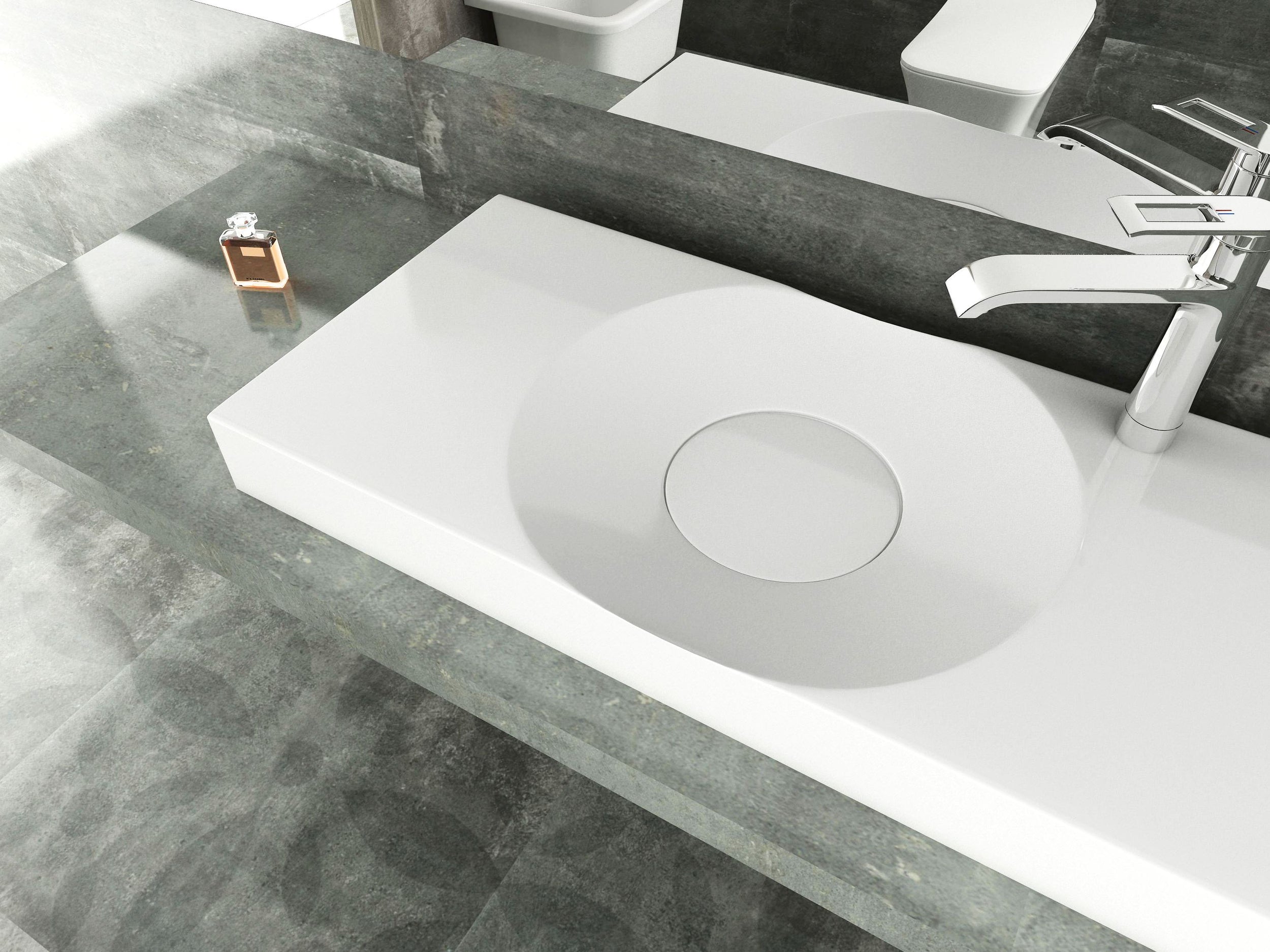 Lavabo a parete Lavabo da appoggio BS6059 in marmo fuso