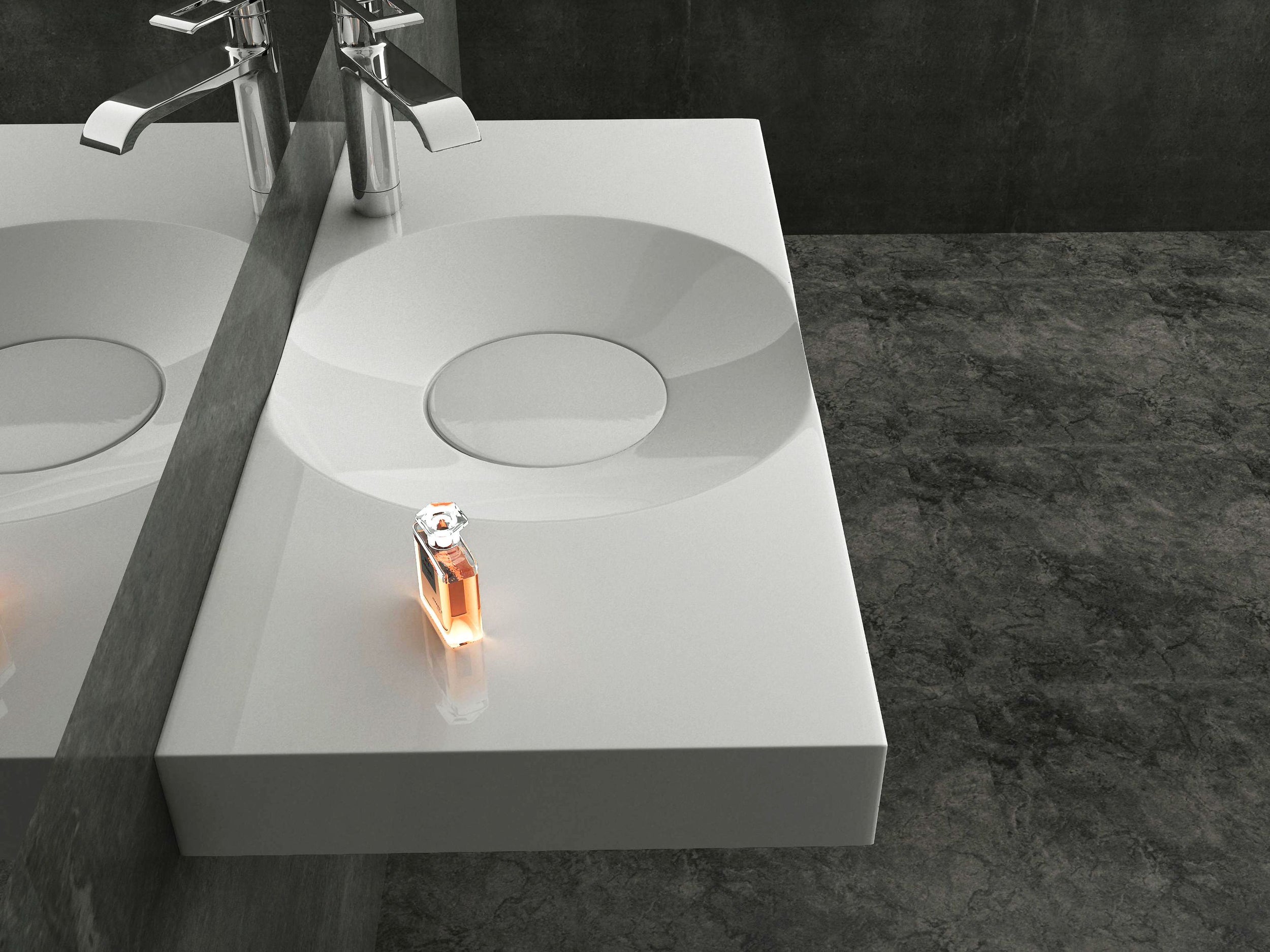 Lavabo a parete Lavabo da appoggio BS6059 in marmo fuso