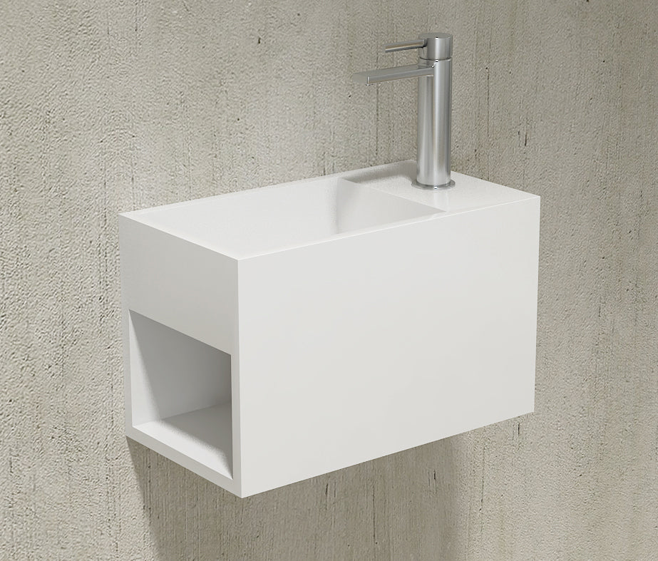 Lavabo a parete PB2046 in fusione minerale