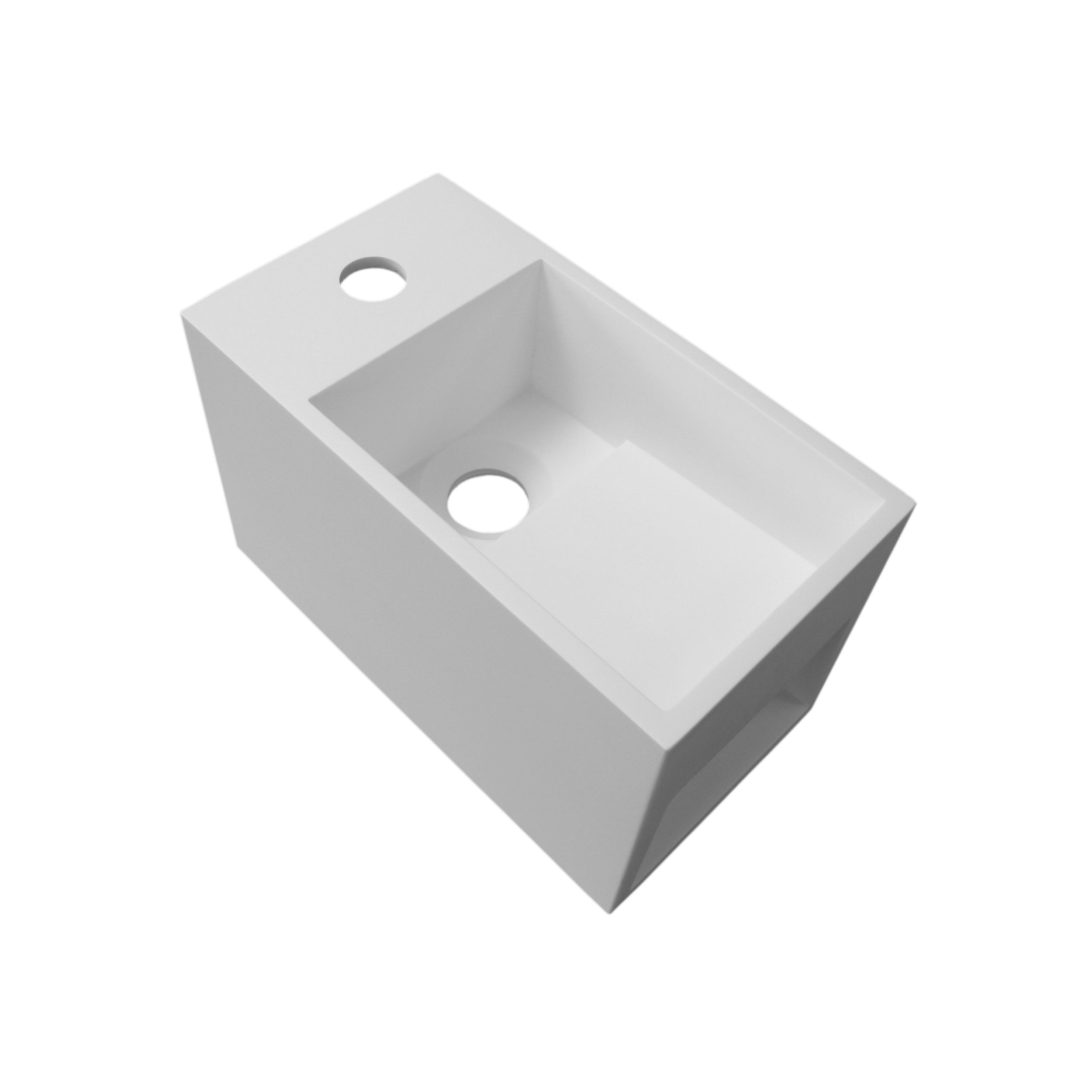 Lavabo a parete PB2046 in Mineralguss - 33 x 18 x 20,5 cm