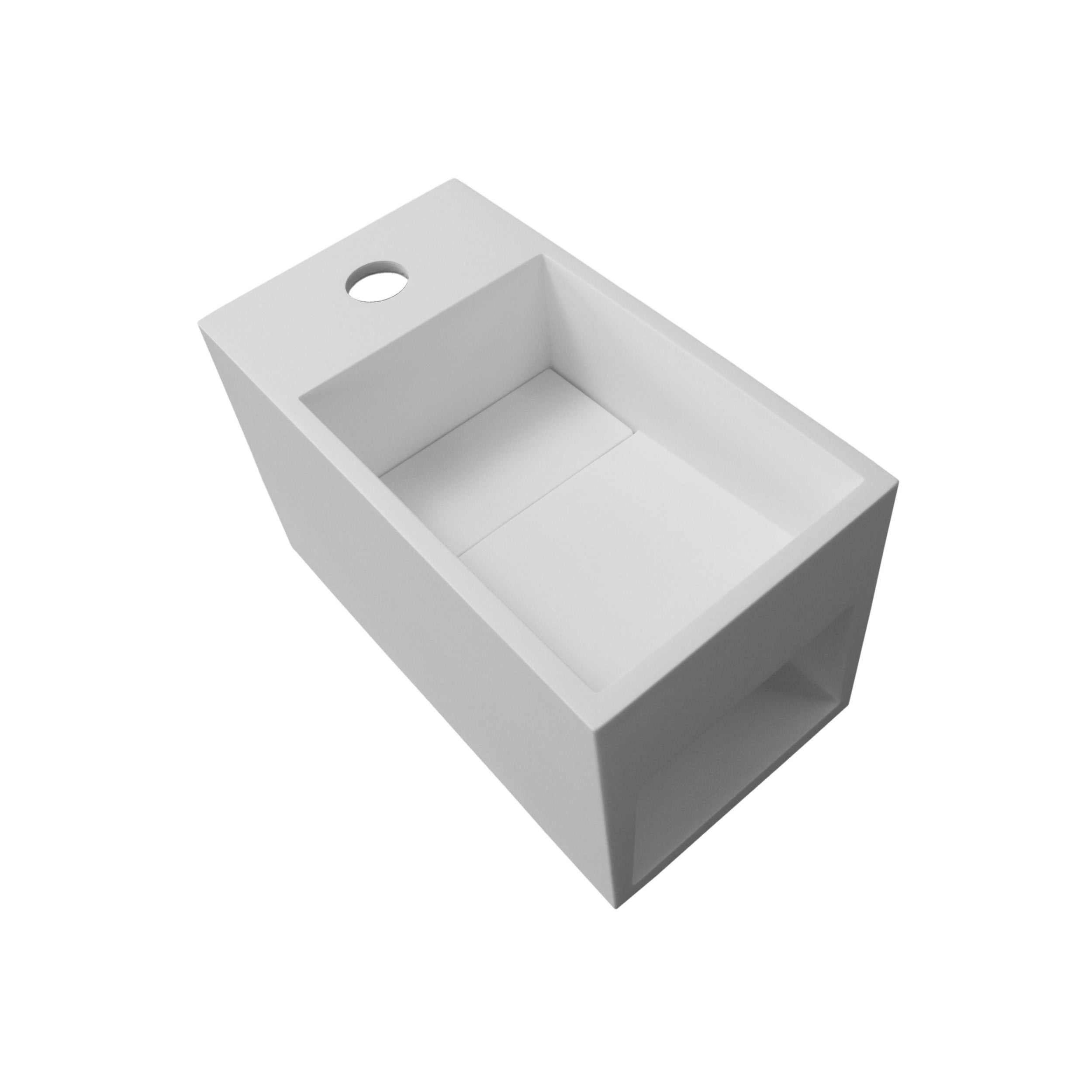 Lavabo a parete PB2046 in Mineralguss - 33 x 18 x 20,5 cm