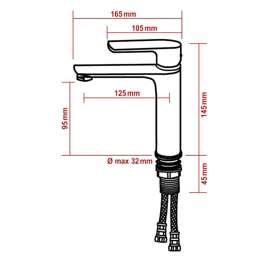 Rubinetto per lavabo 4024CW finitura cromata/bianca